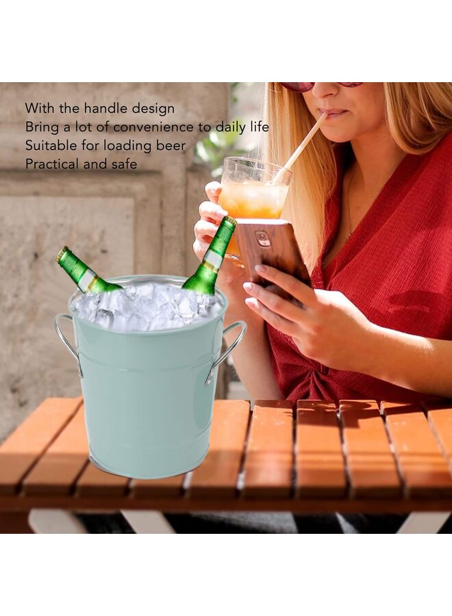 يُسلِّم دلو ثلج مع مغرفة - دلو من الفولاذ المقاوم للصدأ بمقبض وغطاء ومغرفة ثلج - للحفلات، وحفلات الشواء في الفناء الخلفي، والنزهات، والتخييم/الأنشطة الصديقة للبيئة - Image 5